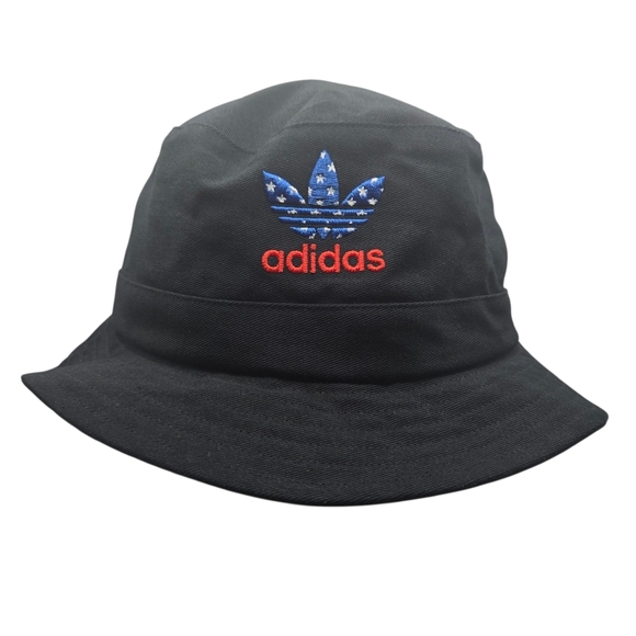 Adidas Unisex Patriotic Embroidered Logo Cotton Washed Bucket Hat - Picture 1 of 6